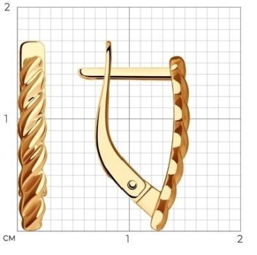 Серьги LUXOR JEWELRY 0200034 вес 1.63 г золото, без вставок купить,178092