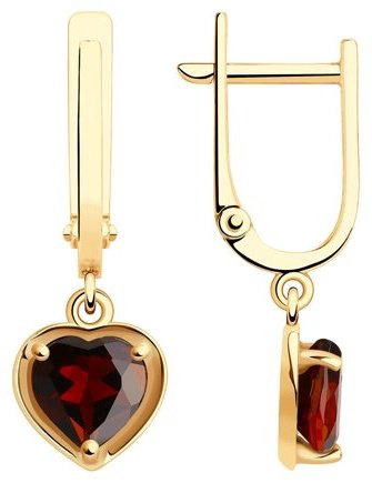 Серьги Diamant 51-321-01323-1 вес 2.12 г золото, гранат купить,169894