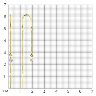 Серьги-цепочки SOKOLOV 028026-2 вес 1.33 г золото, фианит купить,146894