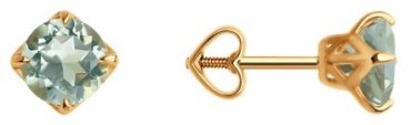 Пусеты Diamant 51-322-01764-3 вес 1.58 г золото, корунд купить,151427