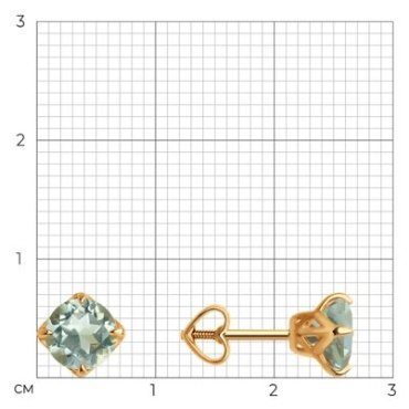 Пусеты Diamant 51-322-01764-3 вес 1.58 г золото, корунд купить,151427