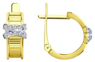 Серьги Diamant 53-120-01600-1 вес 2.58 г золото, фианит купить,203583