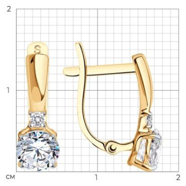 Серьги SOKOLOV 026826 вес 2.03 г золото, фианит купить,162399.99999999997