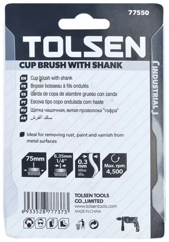 TOLSEN чашечная щетка 77550 75x1.4 мм 1 шт купить,770