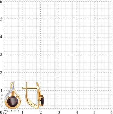 Серьги Diamant 51-320-00715-2 вес 2.64 г золото, фианит, гранат купить,294677