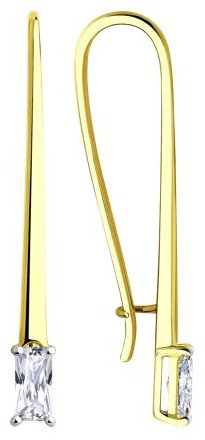 Серьги Diamant 53-120-00636-1 вес 2.4 г золото, фианит купить,205823