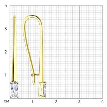 Серьги Diamant 53-120-00636-1 вес 2.4 г золото, фианит купить,205823