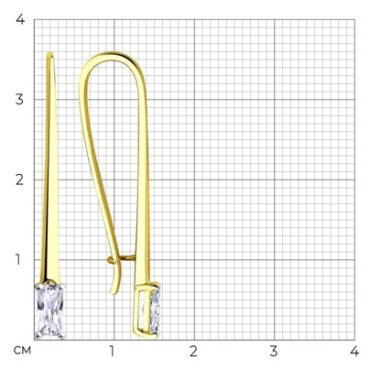 Серьги Diamant 53-120-00636-1 вес 2.4 г золото, фианит купить,205823