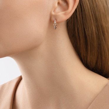 Серьги SOKOLOV 029768 вес 2 г золото, фианит купить,NaN