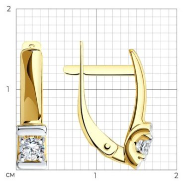 Серьги SOKOLOV 027518-2 вес 1.95 г золото, фианит купить,202404