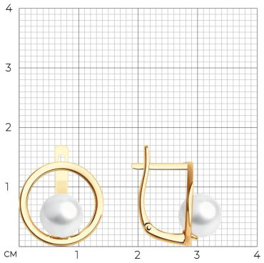 Серьги Diamant 51-320-01796-1 вес 3.46 золото, жемчуг купить,314530