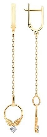 Серьги SOKOLOV 029322 вес 2.5 г золото, фианит купить,245481