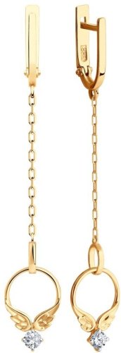 Серьги SOKOLOV 029322 вес 2.5 г золото, фианит купить,245481