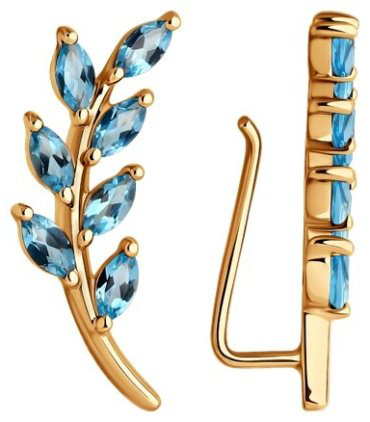 Кафф Diamant 51-320-02473-4 вес 2.52 г золото, топаз купить,211920