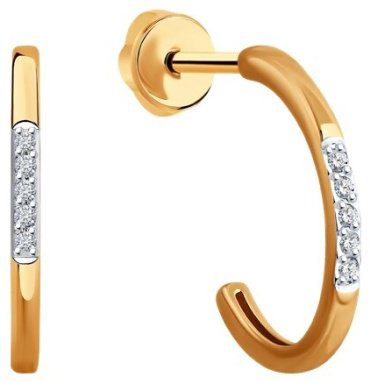 Пусеты Diamant 51-222-01617-1 вес 2.05 г золото, бриллиант купить,292243