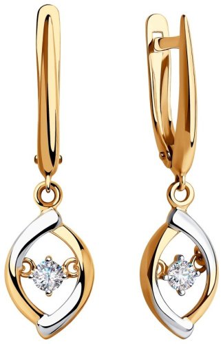Серьги SOKOLOV 028350 вес 2.85 г золото, фианит купить,223634