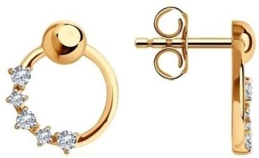 Серьги LUXOR JEWELRY LUXOR 029267 вес 1.79 г золото, фианит купить,194215