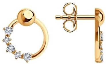 Серьги LUXOR JEWELRY LUXOR 029267 вес 1.79 г золото, фианит купить,194215