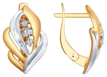 Серьги SOKOLOV 027513 вес 2.49 г золото, фианит купить,271681