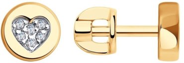Серьги LUXOR JEWELRY LUXOR 028771 вес 2.37 г золото, фианит купить,211252