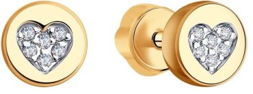 Серьги LUXOR JEWELRY LUXOR 028771 вес 2.37 г золото, фианит купить,211252