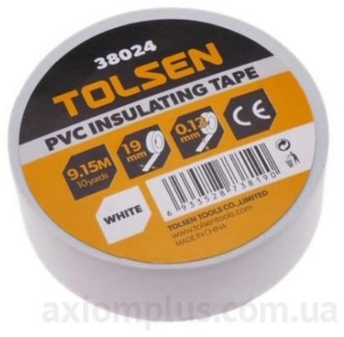 Изолента TOLSEN ПВХ цвет белый, 9.15 м х 19 мм, 1 шт.