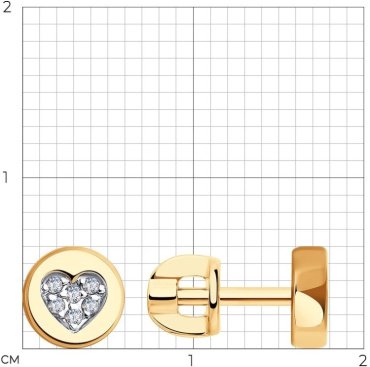 Серьги LUXOR JEWELRY LUXOR 028771 вес 2.37 г золото, фианит купить,211252