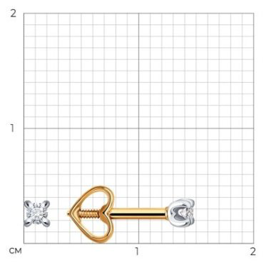 Пусеты Diamant 51-222-01803-1 вес 0.623 г золото, бриллиант купить,161871
