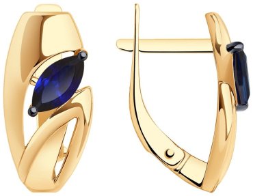Серьги Diamant 51-320-01444-2 вес 2.58 г золото, сапфир, корунд купить,169999