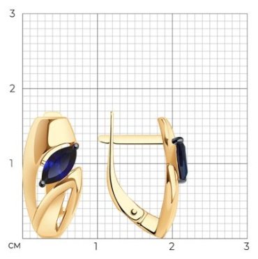 Серьги Diamant 51-320-01444-2 вес 2.58 г золото, сапфир, корунд купить,169999