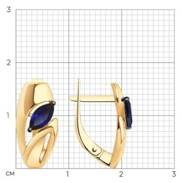 Серьги Diamant 51-320-01444-2 вес 2.58 г золото, сапфир, корунд купить,169999