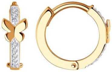 Серьги SOKOLOV 029046 вес 2.15 г золото, фианит купить,206867