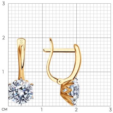 Серьги SOKOLOV 026704 вес 2.835 г золото, фианит купить,307799