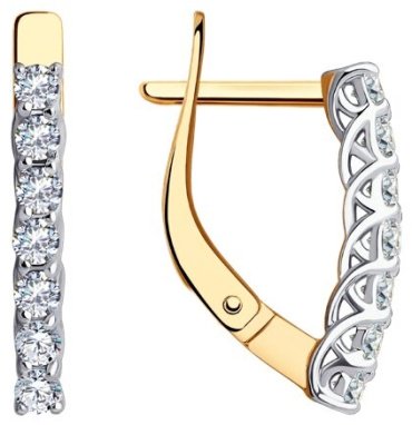 Серьги Diamant 51-120-01914-1 вес 2 г золото, фианит купить,163977