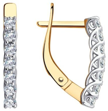Серьги Diamant 51-120-01914-1 вес 2 г золото, фианит купить,163977