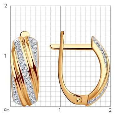 Серьги SOKOLOV 029813 вес 2.36 г золото, фианит купить,247261