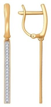 Серьги SOKOLOV 027052 вес 2.67 г золото, фианит купить,207645