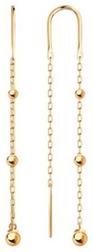 Серьги Diamant 51-123-01629-1 вес 1.75 г золото, без вставок купить,NaN