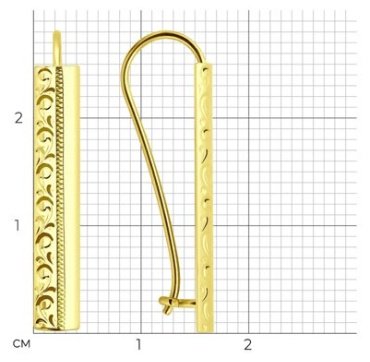 Серьги Diamant 53-120-00245-1 вес 1.92 г золото, без вставок купить,156468