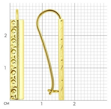 Серьги Diamant 53-120-00245-1 вес 1.92 г золото, без вставок купить,156468