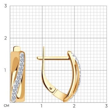 Серьги SOKOLOV 028933 вес 2.59 г золото, фианит купить,295401