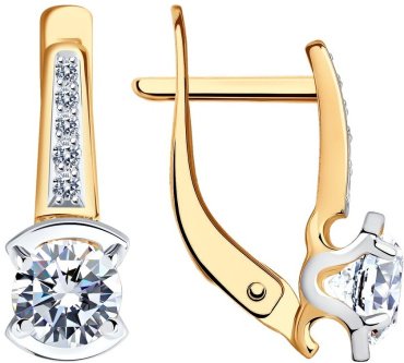 Серьги SOKOLOV 027580 вес 2.49 г золото, фианит купить,246589