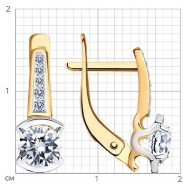 Серьги SOKOLOV 027580 вес 2.49 г золото, фианит купить,246589