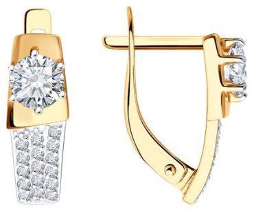Серьги Diamant 51-120-02193-1 вес 2.36 г золото, фианит купить,224675