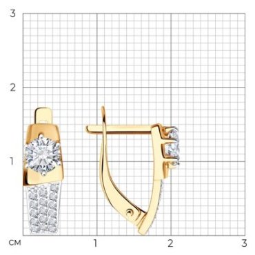 Серьги Diamant 51-120-02193-1 вес 2.36 г золото, фианит купить,224675