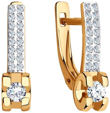 Серьги SOKOLOV 028845 вес 2.7 г золото, фианит купить,229828