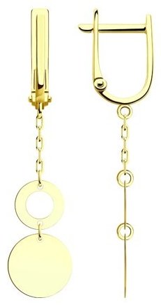 Серьги Diamant 53-121-01244-1 вес 2.03 г золото, без вставок купить,164057