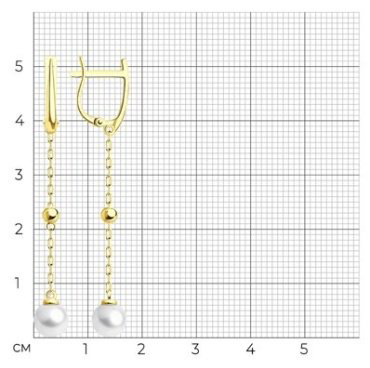 Серьги Diamant 53-321-01805-1 вес 2.46 г золото, жемчуг купить,201719