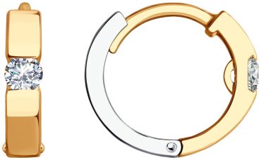 Серьги SOKOLOV 029475 вес 2.59 г золото, фианит купить,258699