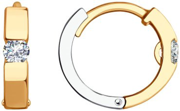 Серьги SOKOLOV 029475 вес 2.59 г золото, фианит купить,258699